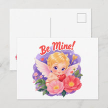 Süßer Valentinstag-Cupid mit "Sei Mein"