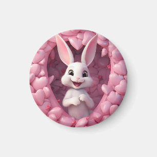 Süßer Valentinstag-Hasen-Magnet Magnet