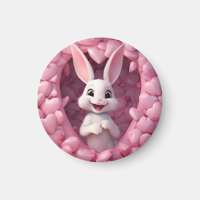 Süßer Valentinstag-Hasen-Magnet Magnet (Vorne)
