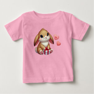 Süßer Valentinstag-Hasenkaninchen  Baby T-shirt