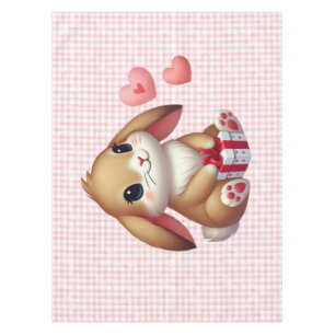 Süßer Valentinstag-Hasenkaninchen Tischdecke