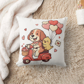 Süßer Valentinstag-Hund-Roller Custom Kissen