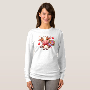 Süßer Valentinstag-Kuh T-Shirt