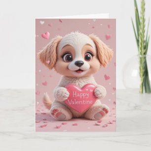 Süßer Valentinstag-Welpe Liebenswerter Hundeliebe  Karte
