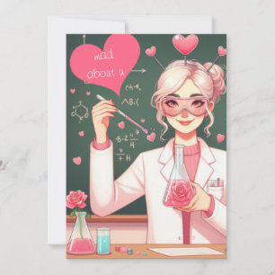 Süßer Valentinstag-Wissenschaftler Feiertagskarte