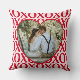 Süßer Valentinstag XOXO Foto Rot und Pink Kissen