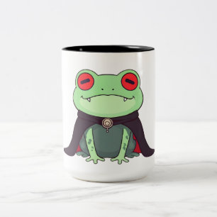 Süßer Vampir-Frosch-Halloween-Umhang Zweifarbige Tasse