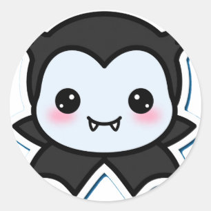 Süßer Vampir-Halloween-Emoji-Aufkleber Runder Aufkleber
