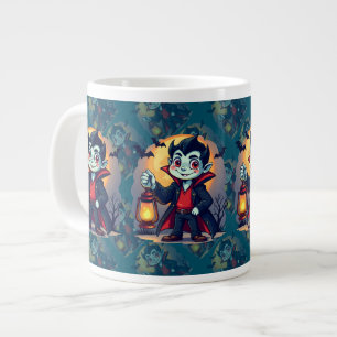 Süßer Vampir mit Laterne Kawaii Halloween Jumbo-Tasse