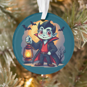 Süßer Vampir mit Laterne Kawaii Halloween Ornament