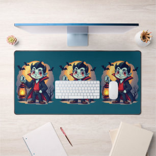 Süßer Vampir mit Laterne Kawaii Halloween Schreibtischunterlage