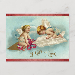 Süßer viktorianischer Engel der Liebe Postkarte
