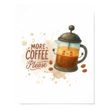 Süßer Vintage-Coffee-Poster - Mehr Kaffee Bitte