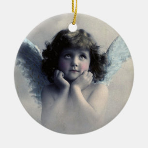 Süßer Vintage-Engel Weihnachten Keramikornament