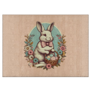 Süßer, vintage Osterhase/Ei/Korb  Schneidebrett
