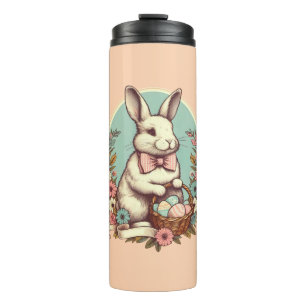 Süßer, vintage Osterhase/Ei/Korb Thermosbecher