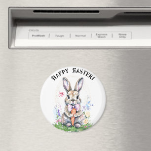 Süßer vintage Osterhase Kaninchen Wasserfarbe Magnet