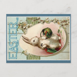 Süßer vintage Retro-Osterhase Kaninchen Postkarte