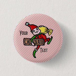 Süßer vintage Süßigkeiten Weihnachtself personalis Button