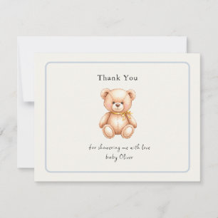 Süßer Vintage-Teddybär-Baby-Party Dankeskarte