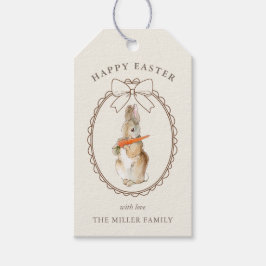 Süßer vintage Wasserfarben Osterhase Geschenkanhänger