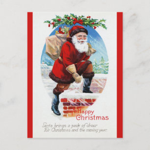 Süßer Vintage-Weihnachtsmann viktorianisches Weihn Postkarte