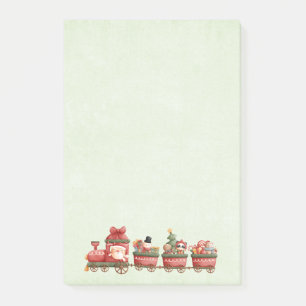 Süßer Vintage-Weihnachtszug mit Spielzeug Post-it Klebezettel