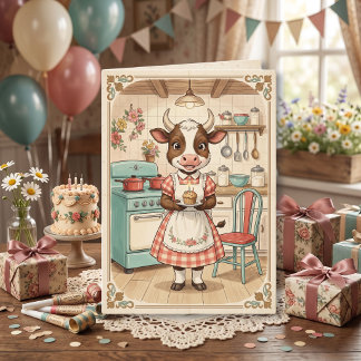 Süßer Vintage-Welpe | Personalisierter Geburtstag Karte