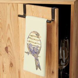 Süßer Vogel mit Noten Anpassen Geschirrtuch