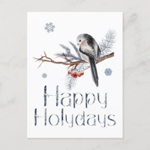 Süßer Vogel sitzt auf einem Kiefernzweig Postkarte