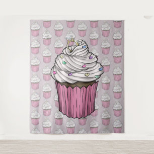 Süßer Vorschlag-Cupcake Wandteppich
