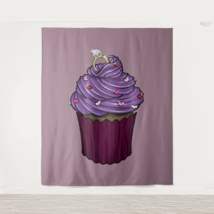 Süßer Vorschlag Cupcake Wandteppich
