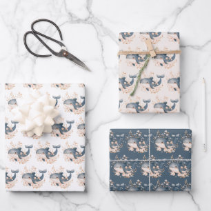 Süßer Wal Geschenkpapier Set
