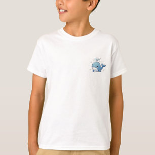 Süßer Wal spritzend Wasser Kinder T-Shirt