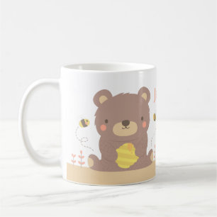 Süßer Wald-Bär und Bienen-Kindermug Kaffeetasse