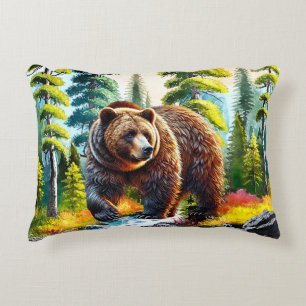 Süßer Wald Braunbär Dekokissen