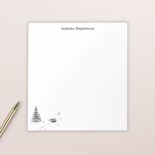 Süßer Wald-Dachs, whimsical personalisiert Notizblock (Von Creator hochgeladen)