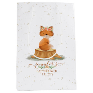 Süßer Wald Fuchs Baby Shower Wildblumen Mittlere Geschenktüte