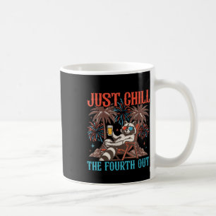 Süßer Waschbär 4. Juli Patriotisch Einfach Chillen Kaffeetasse
