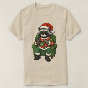 Süßer Waschbär 67 Meme Sechs Sieben 6-7 Weihnachte T-Shirt