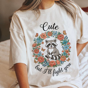 Süßer Waschbär, aber ich kämpfe mit dir Lustige Ti Tri-Blend Shirt