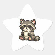 Süßer Waschbär mit Kaffee – Gemütliches Kawaii-Tie