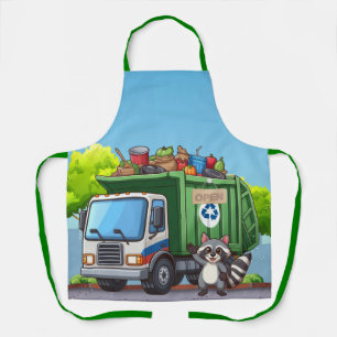 Süßer Waschbär und "Food"-Truck Schürze