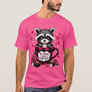 Süßer Waschbär-Valentin Büffel-Karo Ästhetik T-Shirt