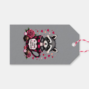 Süßer Waschbär-Valentine-Buffalo-Karo-Ästhetik Geschenkanhänger