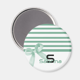 Süßer Wasserfarb-Minz-Schleifen-Streifen-Magnet Magnet