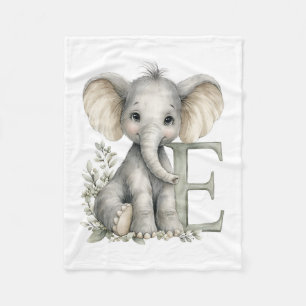 Süßer Wasserfarbe-Baby-Tier-Alphabet-Elefant Fleecedecke