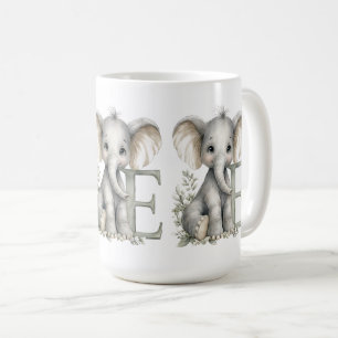 Süßer Wasserfarbe-Baby-Tier-Alphabet-Elefant Kaffeetasse
