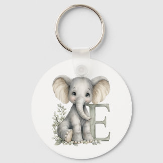 Süßer Wasserfarbe-Baby-Tier-Alphabet-Elefant Schlüsselanhänger