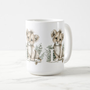Süßer Wasserfarbe-Baby-Tier-Alphabet-Löwe Kaffeetasse